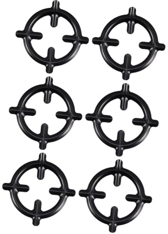 Support de Cuisinière à Gaz 6 Pièces en Fer Noir pour Petits Récipients | Finition Polie, Équilibre des Casseroles et Poêles, Usage sur Table de Cuisson en Restaurant