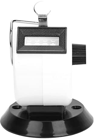 Tomotato Tally Zähler, 4 Stelliger Hand Tally Counter Clicker mit Mechanischem Pitch Counter Zählgerät aus Kunststoff für die Basismontage für Training, Runde, Angeln und Rudern (Weiß)