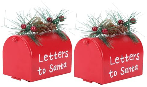 MUSISALY 2er Satz Metall Weihnachtsbaum Anhänger Briefkasten Hängedekor Eisen Anhänger Rot