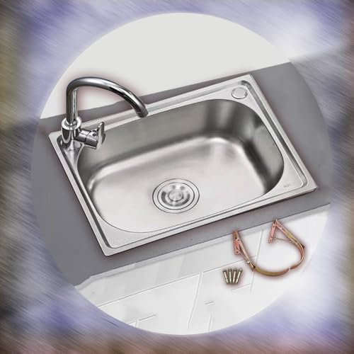 QSPNVFB Lavello da Incasso in Acciaio Inox, Lavandino da Bar A Vasca Singola, Piccolo Lavello da Cucina A Parete, 42cm 50cm Lavamani Multifunzionale(37x31 cm/14x12 inch)