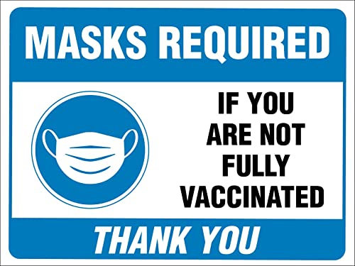 Maskenpflicht, Wenn Sie Nicht Vollständig Geimpft Sind. Danke Warnschild Deko Blechschild Vintage-Dekoration Deko Hängeschild Metall Wandposter Für Garage Cafe Wohnzimmer S