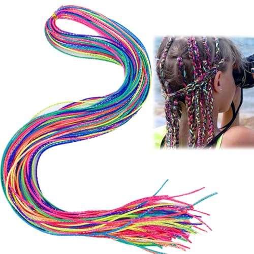 80 Pièces Extensions de Cheveux à Tresser, Tresse cheveux, Meche de Cheveux pour Tresse Colorés Tresses Extensions de Cheveux Meches Rajout Tresses Accessoire pour Femmes Filles(Couleur Dégradée)