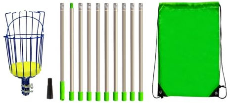 dijiusidy Extendable Fruit Picker Picking Apples Pears Oranges For Picker Fruit Picker Tool With Grabber Basket Carbon Steel, 4m