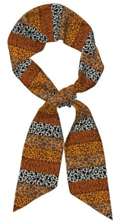 Leopardenmuster-Druck, Langer Seidenschal, Schal, Bekleidungszubehör, Bedruckter Polyesterschal, Bekleidungstaschenzubehör,3,1 x 46,9 Zoll