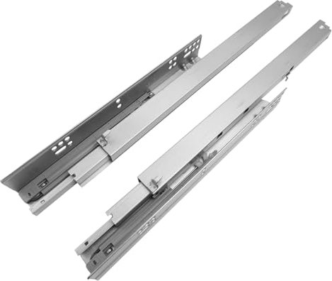2 Paar Vollauszüge Schubladenauszüge Schubkastenauszug mit Soft Close System,FullSlide mit 3D Verstellung,16 mm Teleskopschienen Bodenmontage Schubladenschienen Bis 40 KG, 450mm