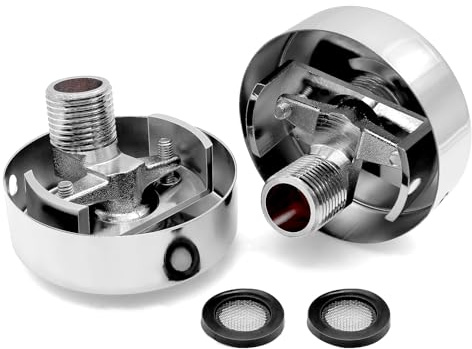 WYYFXY® 2 Stück Duscharmatur Adapter Verstellbar 1/2 auf 3/4 Außengewinde Standard Duschhahn Kupfer Universal S Anschluss Duschkopf für Einstellen Wasserventils