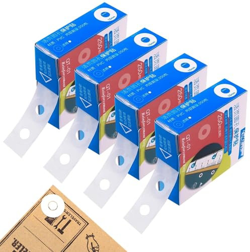 1000 unidades de refuerzo de agujeros autoadhesivos, impermeables, anillo autoadhesivo, protección de agujeros de papel suelto, adhesivo de refuerzo lateral para oficina, escuela, suministros para el