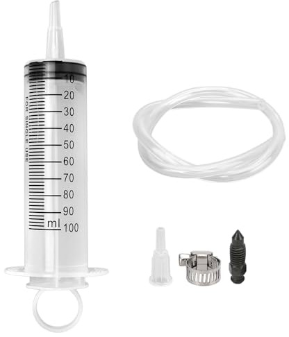 mizikuu 100ml Spritze Bremsenentlüftungs, 50cm Schlauch Bremsflüssigkeit Saugspritze Bremssystem Reparatur Ölspritze Bremsöl Entlüftungsset Hydraulische Motorrad Scheiben Bremsenentlüfte Roller