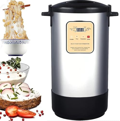Yogurtera AutomáTica, Yogurtera Digital AutomáTica Con Temperatura Ajustable Y Control De Tiempo, Yogurtera De Acero Para Yogur EcolóGico Casero,18L