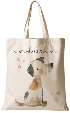Manufaktur Liebevoll Stoffbeutel mit Namen Stofftasche Personalisiert Kinderbeutel Kindergarten Wechselwäsche