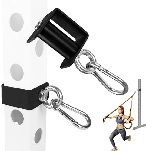 VANROUG Lot de 2 fixations pour rack d'alimentation avec boucles à connexion rapide, joint torique pour rack de squat, fixation robuste pour manille de rack d'énergie, crochets de bande de résistance