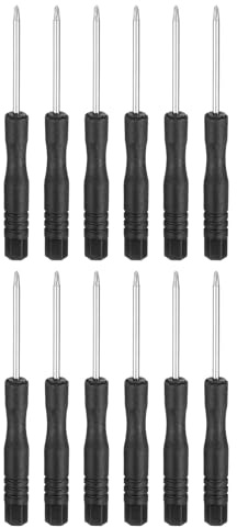 sourcing map Lot de 12 mini tournevis cruciformes PH00 #00 de 7,9 cm de long en acier au carbone avec poignée ergonomique pour réparation de bricolage, noir
