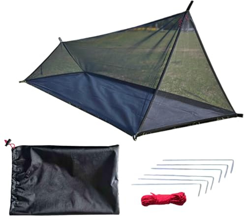 Tente moustiquaire – Sac de Couchage d'extérieur Ultra léger sans Poteau en Forme de A Anti-moustiques, Parc Respirant avec 6 Clous au Sol, 2 Cordes à Vent et Un Sac de Rangement