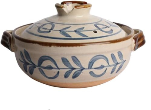 Pentole da Forno in Terracotta per Cottura lenta, casseruole con Coperchio, pentole da brodo Utilizzabili per cucine a Fiamma Libera