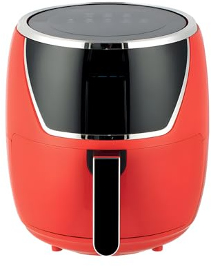 Wintem - Friggitrice ad Aria 5 Litri con LED Touch, Timer 60 Minuti, Spegnimento Automatico, Cottura Senza Olio Rapida e Uniforme per Ricette Croccanti in Famiglia
