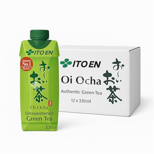Itoen unsweetend Oi-Ocha Green Tea 330ml, Pack of 12 | Authentic pure brewed green tea beverage. Crisp refreshing antioxidant rich cold drink zero calorie drinks
