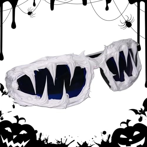 Bkljkf Gothic Glasses – Halloween Party Glasses UV400 Protection Cool Dark Style for Cosplay Party Women Men Teenagers