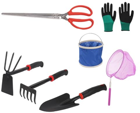 Flaroey Tamis à Sable de Plage, Pelle à Coquillages, Pelle à avec Sac de Collecte de Coquillages - Pelle de Plage et Outils de Tamis, Outils de Chasse en Mer