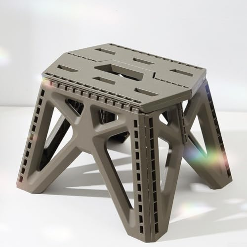 Gdfnmogo Outdoor-Klapphocker mit 117,9 kg Tragkraft, sechseckiges Sitzdesign und ergonomischer Griff für Camping, Angeln und Heimgebrauch in Grau, Schwarz, Grau