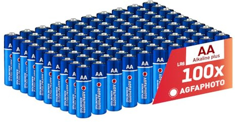 AgfaPhoto Alkaline Plus Batteries (AA, 100pcs)