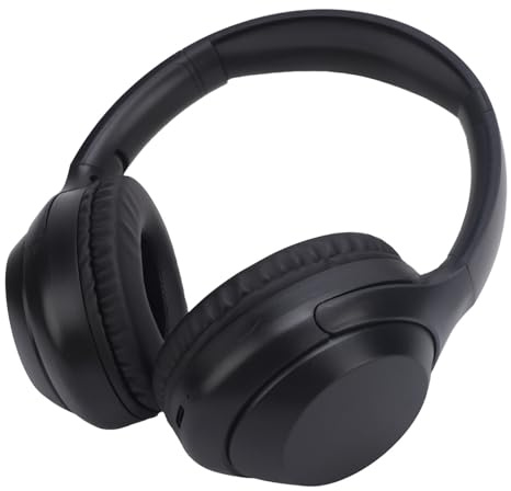Wakects Casque Bluetooth sans Fil, écouteurs Supra-Auriculaires, Haut-Parleur 40 Mm, Basses Profondes Stéréo, Distance sans Fil 10 M avec Interface de Contrôle de Ligne 3,5 Mm pour (Black)