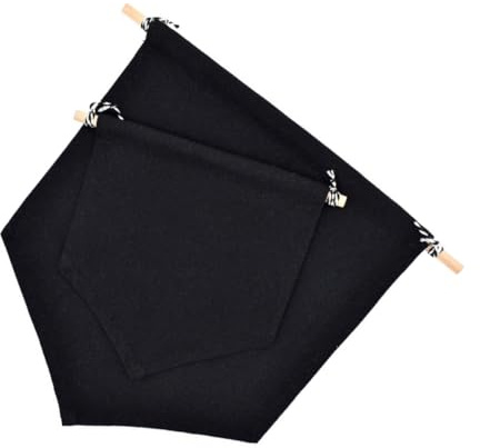 NIYANGLE 2 Stück Hängendes Abzeichenbanner mit Wimpel Baumwollmaterial Schwarz Wanddekoration für Kinderzimmer und Sammlerstücke