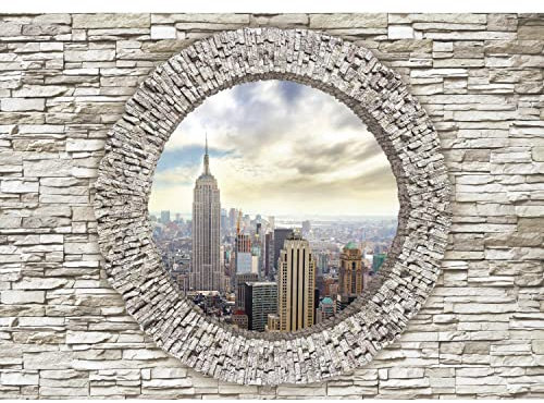 Runa Art Papel tapiz fotográfico Ventana Nueva York 352 x 250 cm Lana Fondo De Pantalla XXL Moderna Decoración De Pared Sala Cuarto Oficina Salón blanco 9109011c