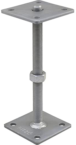 PITZL Pfostenträger Typ 11009.0200 ZiNiP beschichtet mit Gewindestange, Silber