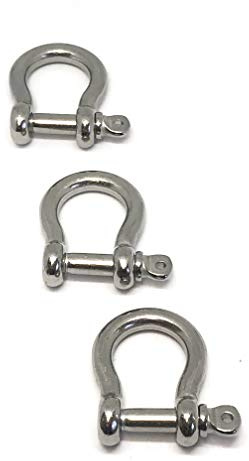 10 x Edelstahl Schäkel 4mm, geschweift, rostfrei, poliert, V4A AISI 316 | Omega, Schraubbolzen, Drahtseilverbinder, Ketten & Seile, Outdoor - Tecklenborg Kegel GmbH
