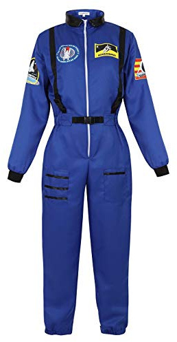 Josamogre Astronauten Kostüm Erwachsene Damen Kostüm Astronau Anzugt Weltraum Raumfahrer Cosplay Halloween