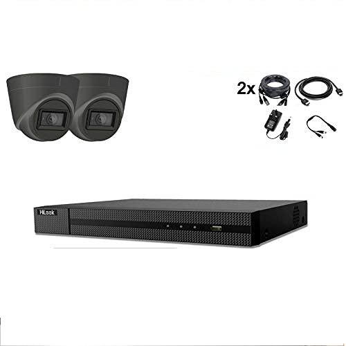 HIKVISION 8MP CCTV 4K UHD DVR 8CH SYSTEM OUTDOOR 2X VIVID HD CAMERAS SECURITY KIT UK (4TB HDD, GREY)