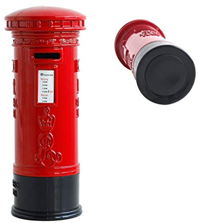 NUOBESTY British Piggy Bank Vintage Post Box Money Safe Box High Capacity Coin Bank for Kids Children Saving Coins