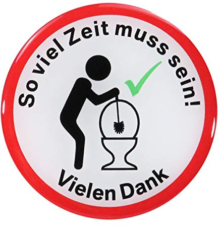 BIKE-label 3D Toiletten Klo WC Aufkleber Toilettenschild So viel Zeit muss Sein 70 x 70 mm 900047-VA
