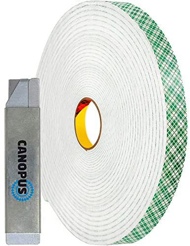 CANOPUS Ruban adhésif double face en mousse pour projets d'artisanat et de fabrication de cartes, ruban adhésif de montage robuste 4016 (1,3 cm x 36 m)