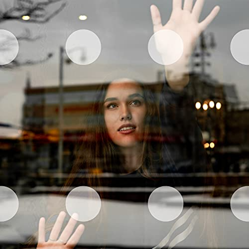 60 x Etched Glass Safety Windows Stickers - 50mm Round Glass Awareness Decals for Patio Doors, Panels, Doors, Balconies, Shower Doors and Partitions