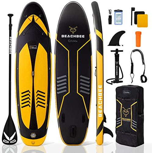 CalmMax Aufblasbares Stand Up Paddle Board 320x76x15cm 10.6' bis 200kg Tragbar mit Paddel, Pumpe und Komplettes Zubehör SUP Board Set für Jugen und Erwachsene