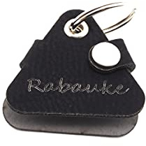 CopterFarm Hundemarkentasche für Hunde am Halsband | mit Gravur, Druckknopf | Kunstleder, Echtleder | Hundemarke | individuell beidseitig graviert (Schwarz, Dreieck)