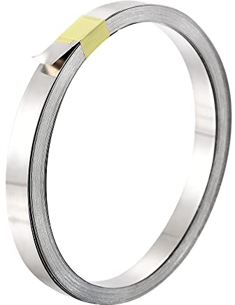 sourcing map 10m Nickelband, 0.1x7mm Nickel Streifen Reine Nickel Platte Band für Batterie Schweißen, Punktschweißen