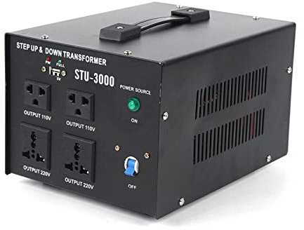 Transformador de Voltaje 110V 220V 3000VA Convertidor de Voltaje | Elevador Reductor con 4 Tomas, Conversión 110V/220V, 3000VA, 4 Tomas CA, USB 5V y Protecciones Integradas