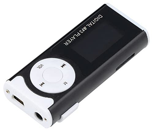 Worparsen Mini lecteur de musique MP3 avec écran LCD, prise en charge USB, carte micro SD 16 Go, lecteur multimédia numérique portable noir