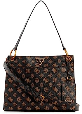GUESS Basilea Girlfriend Satchel Mocha Logo