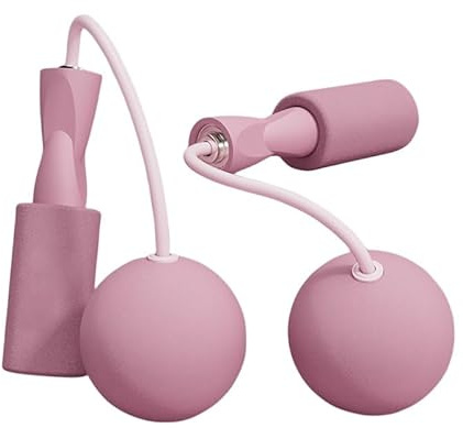 Mokernali Schnurloses Springseil, Kabelloses Springseil, Verstellbar, 180g, Rutschfest, Doppelkugellager, Gewichtsreduktion, Fitness-Formung, Rosa