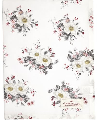 GreenGate Geschirrtuch Abella Weiß Blumen Baumwolle 50x70 Küchentuch
