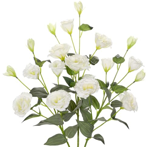 Oairse 3er-Set Kunstblumen Platycodon-Blume Kunstblumen Wie Echt Frühling Dekoblume für Hochzeitszimmer Home Decor Wohnzimmer Büro Hochzeitsstrauß Party Blumengesteck, Weiß