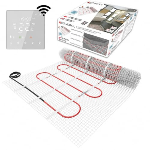 Tappetino riscaldante elettrico radiante autoadesivo 150w/m² - Sistema di riscaldamento a pavimento Warmmatte Thermo - Con/Senza termostato