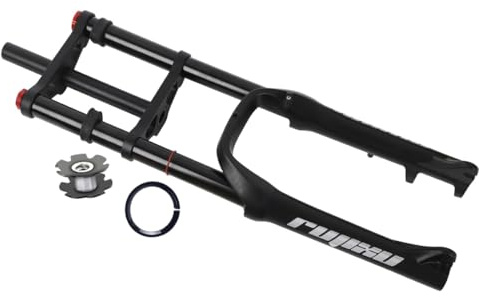 Fahrradgabel 50,8 cm (20 Zoll), 10,2 cm (4,0 Zoll), Federgabel für Fahrräder, Mountainbike, 110 mm, verstellbarer Rückprall, Scheibenbremse QR (Color : Black, Size : 20i