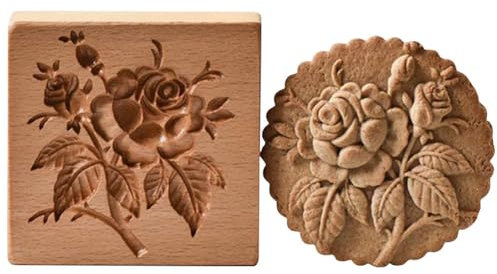 Forma per biscotti in legno, intagliata con stampa per cottura, stampo per biscotti divertente 3D a forma di cuore e rosa, per Natale, Pasqua, Ringraziamento, San Valentino, compleanno, utensili da