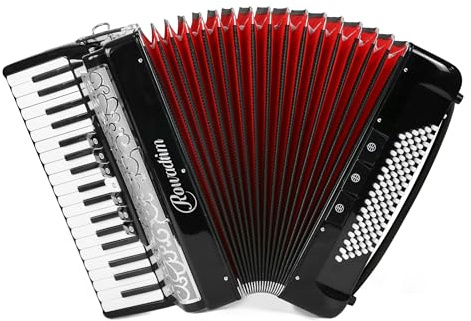 Accordion - 37 Key 96 Bass Professional Model for Beginners to Advanced Players, Includes Adjustable Strap & Backpack – Ideal for Classes, Practice & Live Performance (Black)