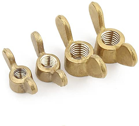 Manopole per impugnature dadi, 2 pezzi M14-2,0 Dadi per pollice in rame Dadi ali Noci a farfalla Noci a farfalla (Colore: Ottone, Dimensioni: M4-10 pezzi)