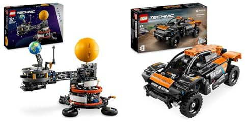 LEGO Technic Planet Earth and Moon in Orbit Model Building Set, Outer Space Toys & Technic NEOM McLaren Extreme E Race Car Toy For Kids, Boys & Girls Aged 7+ Years Old who Love Model Cars, Off-Road